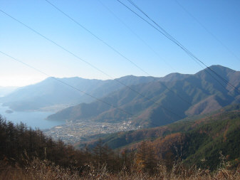 河口湖と御坂山塊