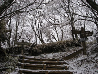 鍋割山稜は左へ