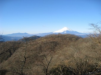 鍋割山荘と富士山