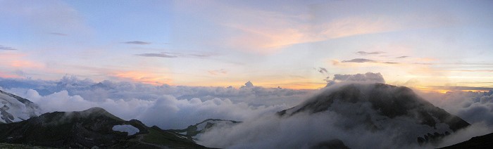 白馬岳の夕暮れ