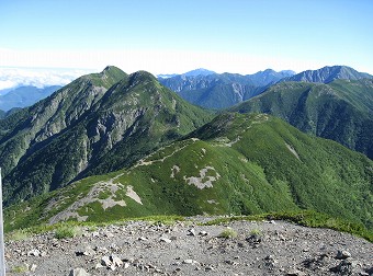 兎岳から見る中盛丸山