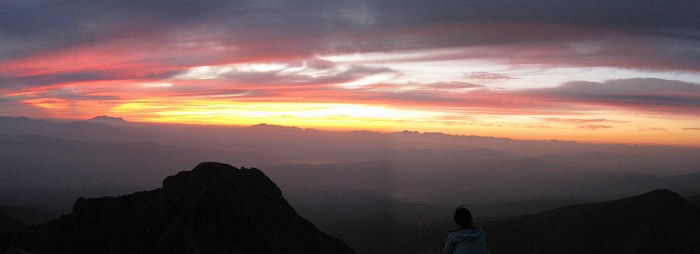 赤岳から見る夕焼け