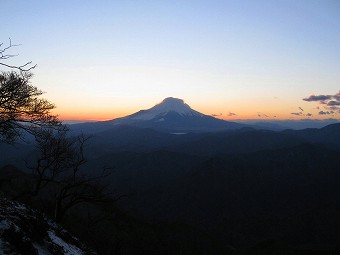 日没後の富士山