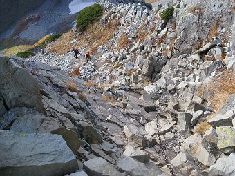 北穂高岳クサリ場