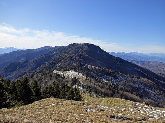 天狗棚山から見る小金沢山