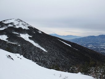 編笠山と富士山