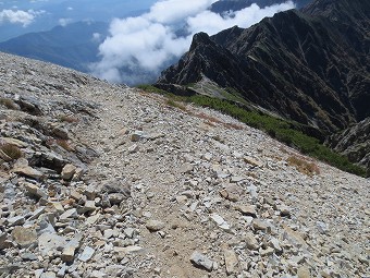 五竜岳の急下り