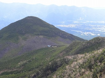 編笠山と青年小屋