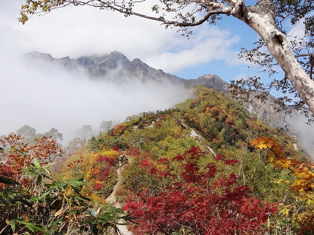 紅葉の稜線