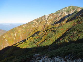 唐松岳の山肌
