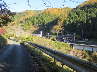 和田バス停が見える