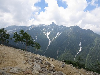 槍ヶ岳見つつ