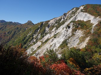 南沢岳の下り