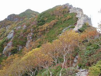 七倉岳を振り返り