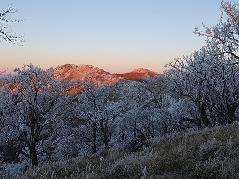 紅色に染まる不動ノ峰　蛭ヶ岳