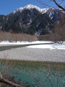 六百山と梓川